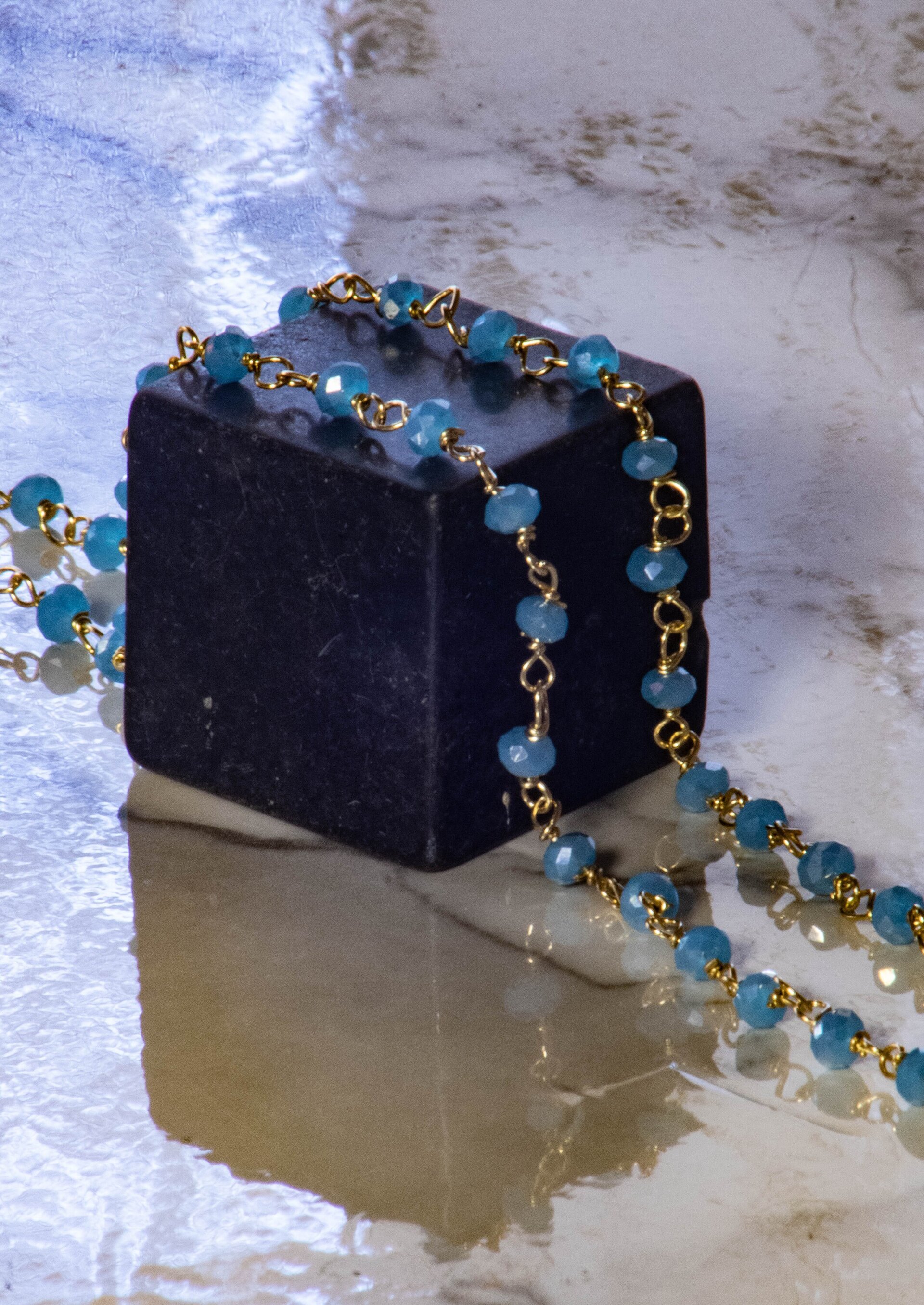 Collar de cristal azul - 5